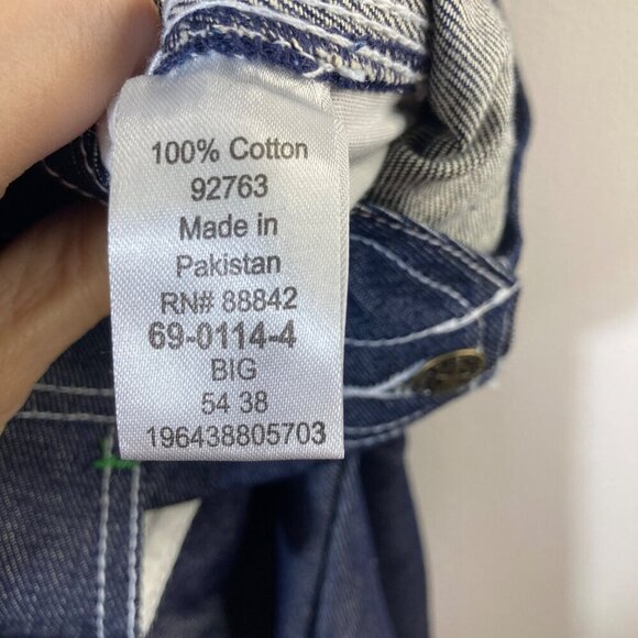 Mens Liberty Blues Denim Overalls Blue 54 x 38 Cotton #1 - Picture 9 of 9